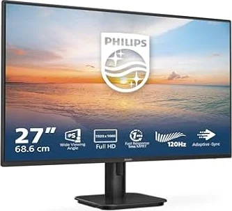 PHILIPS 27E1N1100A 27 inch FHD Monitor 120Hz, IPS Panel, 4ms GtG, Adaptive Sync, Speakers, (1920x1080 HDMI 1x 1.4) Black