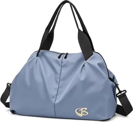 Vllcsla Sports Duffle Bag Small for Women with Wet Pocket, 45x20x27 cm, Womens Gym Tote Bag Duffle Bags, Waterproof Overnight Weekend Carry On Bags, Lightweight, for Gym/Swim/Beach (Blue)