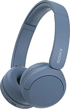 Sony WH-CH520 Wireless Bluetooth On-Ear Headphones - Blue | Lightweight Design, Up to 50hr Battery Life, Quick Charge, EQ, Clear Call Quality, iOS & Android