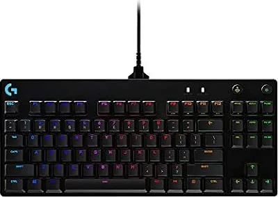 Logitech G PRO Mechanical Gaming Keyboard | Tenkeyless Design, Detachable Micro USB Cable, GX Blue Clicky Switches, LIGHTSYNC RGB Backlit Keys, QWERTY UK, PC/Mac - Black