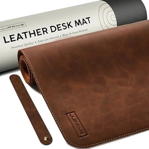 90x40cm Leather Desk Mat Large Mouse Mat XXL Gaming Desk Pad Long (Brown) | Waterproof Gaming Mousepad, Non-Slip Mouse Pad Gaming, Office Accessories