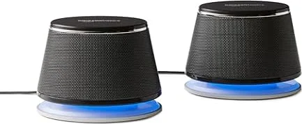 Amazon Basics PC Speakers Stereo 2.0 for Desktop, 3.5mm Input, USB-Powered, Black