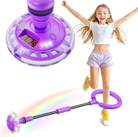 Girls Birthday Presents Ankle Skip Ball with Counter, Timer, Cal Calculator | Rechargeable Boy Girl Birthday Presents, Boy Girl Gifts for Age 6 7 8 9 10 11 Year Old, Skip it Toy, Christmas