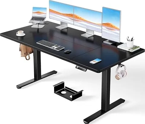 ErGear Electric Standing Desk 160x80cm, 100kg Load Capacity | Brushless motor,Height adjustable,quiet operation, sturdy metal frame, 4-part tabletop