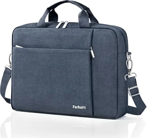 Ferkurn Laptop Bag Case 15 15.6 16 inch for Women Men Compatible with 15"/16" MacBook Pro/Air M5/M4/M3/M2/M1, HP OmniBook Pavilion, ASUS VivoBook, Surface Laptop, XPS 15, Lenovo, Acer, Samsung, Grey