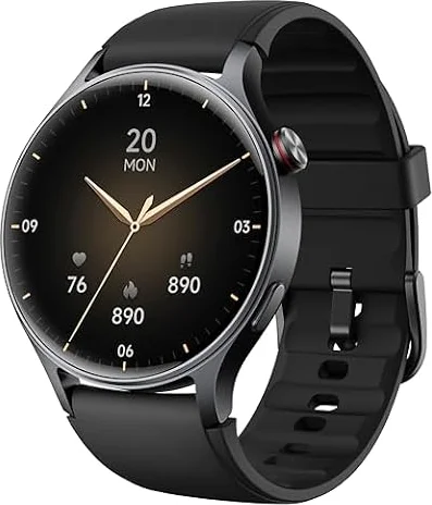 aeac Smart Watch for Women, 1.32'' AMOLED Ultra-Clear Screen Activity Trackers with Heart Rate/Sleep/SpO2 Monitor, Smartwatch for iPhone/Samsung/Android, 110+ Sport Modes 3ATM Waterproof (Black)