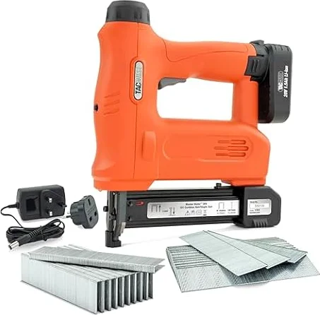 Tacwise 1701 Master Nailer 191 Cordless 20V Staple Nail Gun and Fasteners | Bundle, Includes 1000 x 91 / 25 mm Staples, 2000 x 18G / 32 mm Nails, Uses Type 91 Staples and Type 18G Nails