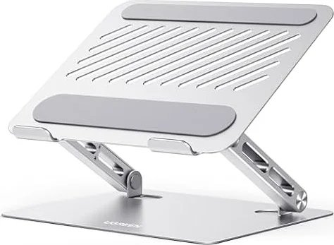 UGREEN Laptop Stand, Aluminum Adjustable Laptop Riser with Heat-Vent | Ergonomic Foldable Laptop Stand for Desk Compatible with MacBook Pro/Air/Neo, IdeaPad, Surface Laptop, HP (10-17 inches)
