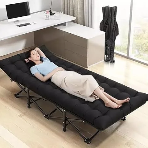 WoldTrek Camping Bed for Adults, Folding Cot with Mattress, 190 x 68 cm