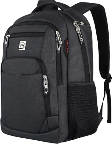 KASIBON Laptop Backpack for Men, Anti-Theft Travel Backpack Business | Water Resistant Work Rucksack for 15.6 Inch Laptop, Large School Bag with Padded Shoulder Straps & Side Bottle Pockets
