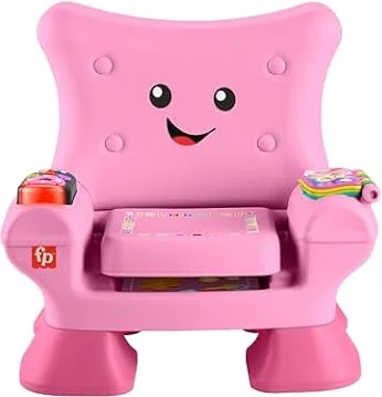 Fisher-Price Laugh & Learn Smart Stages Chair, Multilanguage | English, German, French, Pink Musical Toy, Lights & Educational Songs, Busy Activities, Toddlers Ages 1+ Years, JFF07
