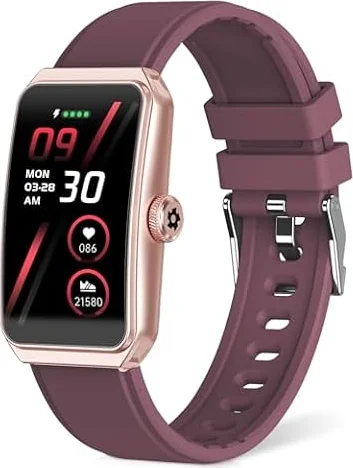 Fitness Tracker with 24/7 Heart Rate, Blood Pressure Blood Oxygen Sleep Monitor,Smart Watch 103 Sports Modes Activity Trackers IP68 Waterproof Step Counter, Calories Pedometer for Women Men (Bordeaux)