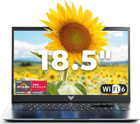 Tivique 18.5 Inch FHD Laptop with AMD Ryzen 7430U (Processor up to 4.3GHz) | 16GB RAM DDR4*2 + 512GB M.2 SSD with Win 11 Pro Installed,BT5.2,USB,Dual Type-C, 79.8Wh Battery,WiFi 6 for Student & Business