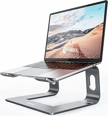 Nulaxy Ergonomic Laptop Stand for Desk, Full Aluminum Detachable Riser | Heavy-Duty Holds 22 Lbs, Open Cooling Computer Stand, Portable Office Desk Accessories, Compatible with 10-17" Laptops