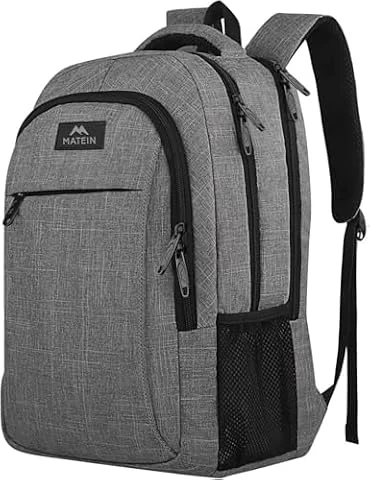 MATEIN Travel Laptop Backpack, Work Bag Lightweight Laptop Bag, Grey | Anti Theft Business Backpack, Water Resistant School Rucksack Gift for Men and Women