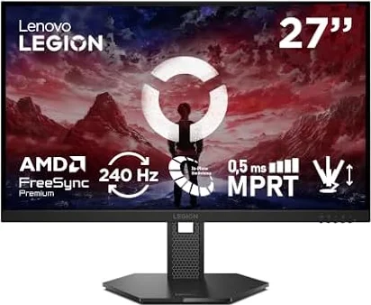 Lenovo Legion 27-10 Gaming Monitor | FHD, 240 Hz, IPS, 0.5ms, 16:9 | VESA Adaptive Sync | VESA mount 100mm | Tilt |Raven Black