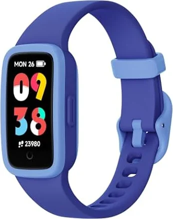 BIGGERFIVE Vigor 3 Kids Fitness Tracker Smart Watch for Boys, AMOLED Screen | No Phone Needed, 3ATM Waterproof, Pedometer, Heart Rate, Sleep Monitor, Vibrating Alarm, 10 Sport Modes for Age 4-12, Blue