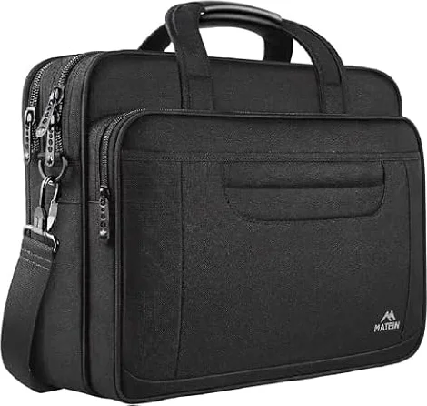 MATEIN Laptop Bag, 15.6 Inch Multifuntional Business Computer Laptop Case | Multifunctional shoulder messenger bag for men and women, with spacious storage for notebooks, office and business travel.
