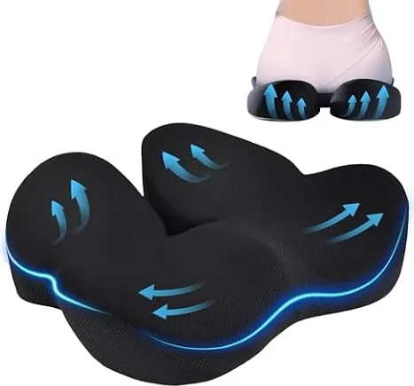 QUTOOL Seat Cushion Office Chair Cushion for Long Sitting Car Desk Chair Cushion Memory Foam Seat Cushion for Office Chair, Gaming Chair, Car Seat, Wheelchair