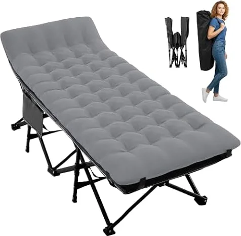 Palawano Folding Camping Bed for Adults with Mattress, 190 × 70 cm