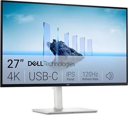 Dell 27 Plus USB-C Monitor - S2725QC, 4K UHD (3840x2160), 120Hz, IPS, 4ms | AMD FreeSync Premium, 99% sRGB, Height Adjust, Built-in Speakers, 2 USB-C, 2 HDMI, 2 USB, 3 Year Warranty