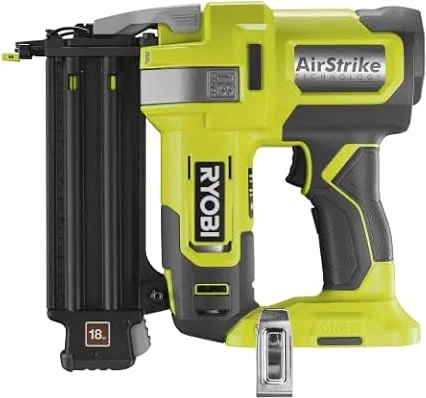 RYOBI 18V ONE+ 18 Gauge Nailer (Battery & Charger Excluded) | R18GN18-0, Hyper Green, AirStrike technology, 18 gauge nails, trim and panelling