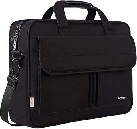 Taygeer Laptop Bag 15.6 Inch, Business Messenger Bags for Men, Laptop Bag | Messenger Briefcase for Men Office Case 15 Inch Carry Case Computer Document Handbag for School, Work, Uni, Black