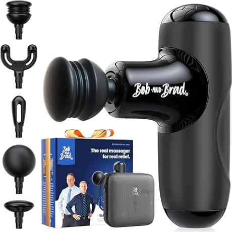 BOB AND BRAD Q2 Mini Massage Gun, Deep Tissue Massage for Muscle Relaxation | Pocket-Sized & Ultra Quiet Percussion Massager, Portable Back Massage Gun with Carry Case, Presents for Women Men