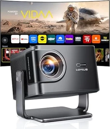 【2600 ANSI/Dolby 56W/VIDAA OS/225°Stand】WiMiUS K14 Smart Projector 4K Decode, Native 1080P Home Cinema Projectors, Airplay2 Bluetooth Auto Focus HDR10 Projector, Outdoor Projectors Voice Phone Control