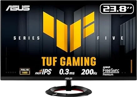 ASUS TUF Gaming VG249Q5R 24 Inch Full HD Monitor (200 Hz, 0.3ms GtG, FreeSync Premium, Adaptive Sync, ELMB, GameFast Input, HDR10, Fast-IPS Panel, 16:9, 1920x1080, DisplayPort, HDMI, Speaker)