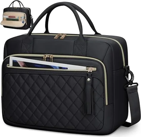 RAINSMORE 17 Inch Laptop Bags for Women Large Laptop Case Messenger Bag | Work Bags for Women 17.3 Inch Teacher Bag Computer Bag Laptop Briefcase for Business Office Travel College