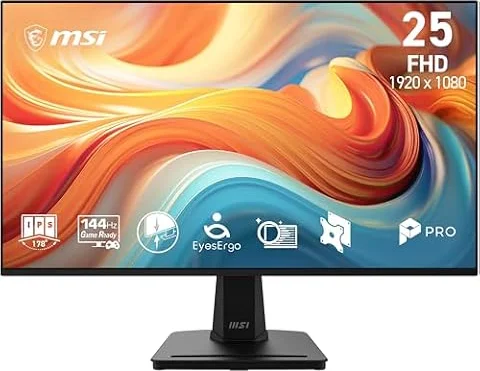 MSI PRO MP251 E14L | 24.5-Inch FHD 1920x1080, Monitor IPS, 144Hz, 1ms HDMI 1.4b