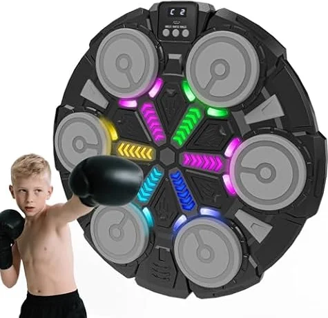 Music Punching Machine, Bluetooth Wall Punch Trainer for Kids Adults Family | 3 play modes,kids glove,Bluetooth music,rhythm lights,reaction boxing training pad for kids,adults,home workouts,family games