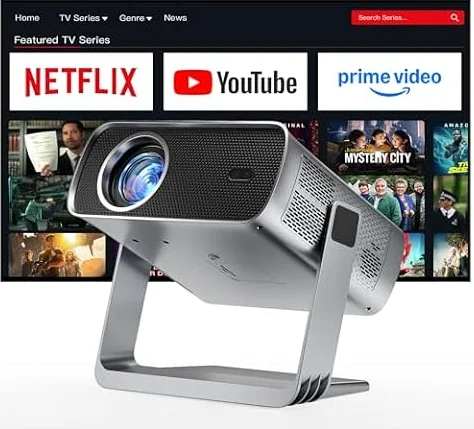 [Compatible with Netflix & Dolby Audio] XuanPad 2000ANSI Grey Smart Projector 4K, WiFi 6 Bluetooth 5.2, Projector with 280° Rotatable Stand, Auto Focus & Auto Keystone, 1.1 Short Throw, 3D Sound