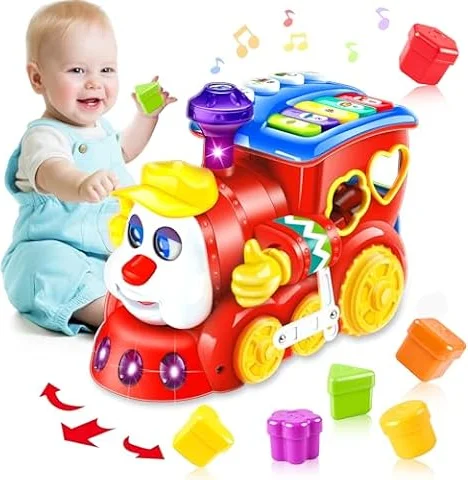 Kaysaitoy Baby Toys for 1 Year Old Boys Girls Train Crawling Baby Toys 6-12 | Infant Toys 12-18 Months Learning Educational with Light,Block,Music for Toddler Kids 1st Christmas Birthday Gifts Ages 1 2+