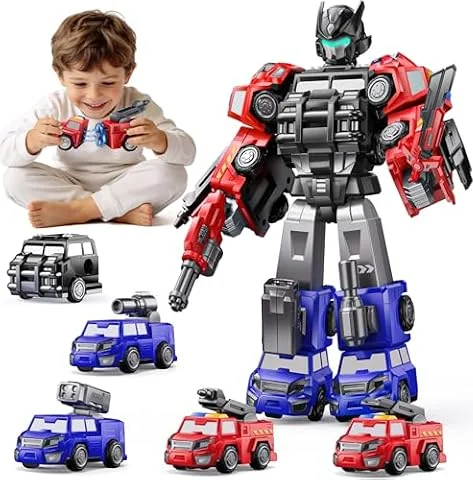 Transforming Boys Toys Age 5 6 7 8,Magnetic Transform Robot Toy for Kids | Christmas Brithday Gifts for 4 5 6 7 8 Year Olds Boy,Truck Stem Toys fot 4-5 5-6 6-7 Year Old Boys