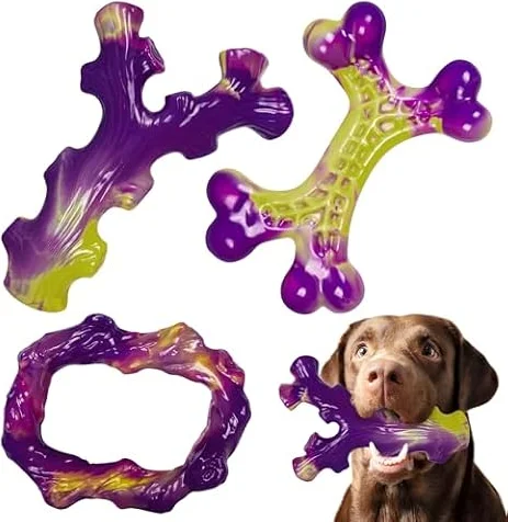 ChienBox 3-Pack Dog Chew Toys for Aggressive Chewers 30-80lbs,Bacon Flavour | Hard Nylon Dog Chew Toys for Medium & Large Dogs, Tough Chew Toys to Keep Dogs Busy, Durable Design for Strong Dogs