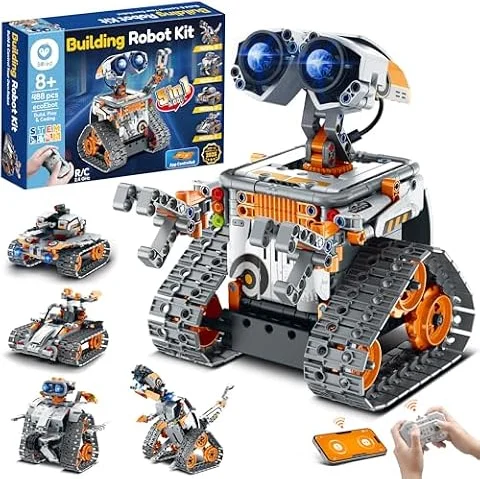 Sillbird 5-in-1 STEM Programmable Robot Building Kit for Kids Aged 8-13 | Remote & App Controlled Programmable Engineering Robot Set, Educational Coding Kit for Boys Girls Kids (488 Pcs)